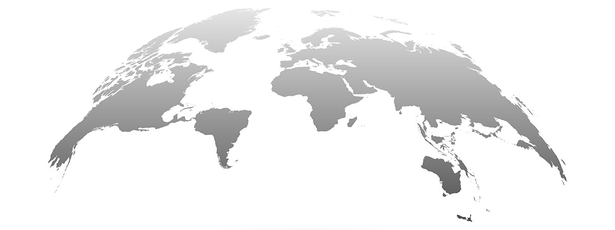 A world map with grey silhouettes. Dr. Hosser, lawyer for international inheritance, supports his clients with international succession planning.